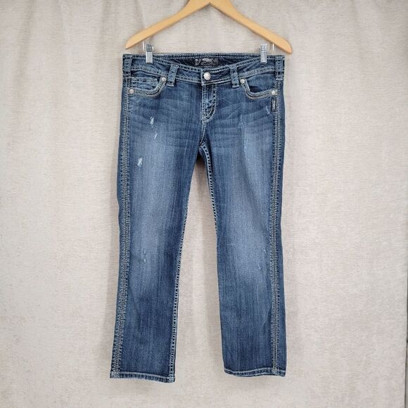 Silver Jeans Twisted Capri Stretch Denim Women's Size 30 Waist - Picture 1 of 13